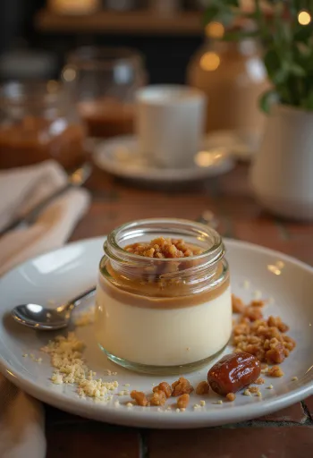 유리잔에 담긴 대추야자 판나코타