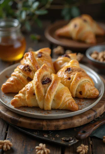 서빙된 진저브레드 호두 사모사