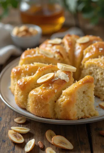 접시에 담긴 허니 바나나 케이크