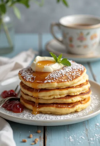 슈가 파우더와 잼을 곁들인 플레트, 스칸디나비아식 두꺼운 팬케이크