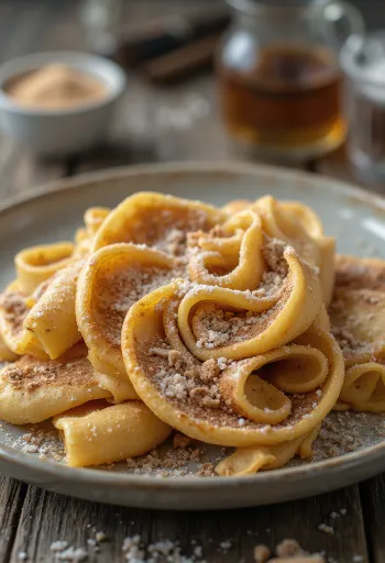 시나몬 설탕을 뿌린 돌돌 만 크레페