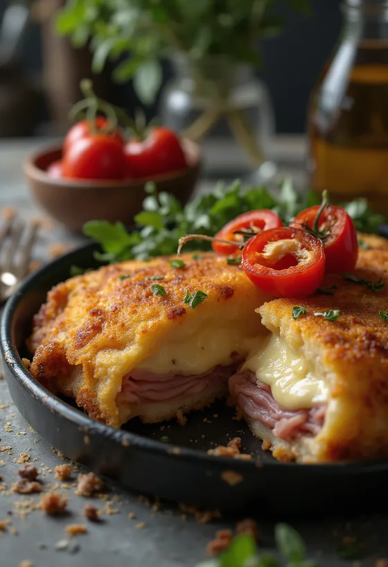 감자튀김과 레몬을 곁들인 카초포