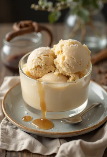 커피 크림 아이스크림 서빙