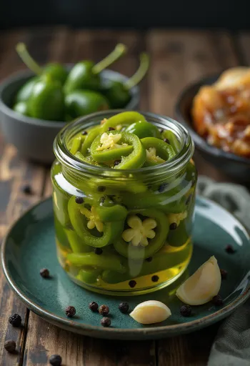 유리병에 담긴 절인 할라페뇨