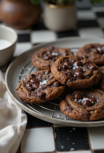 갓 구운 다크 초콜릿 쿠키