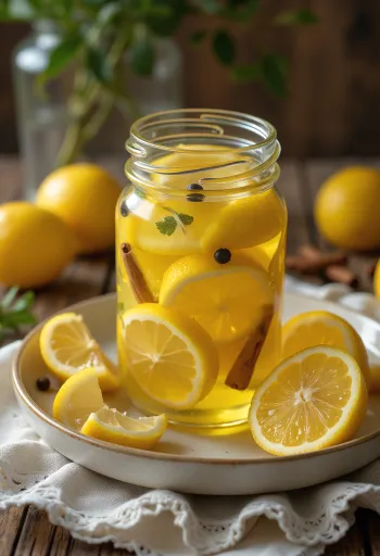 유리병에 담긴 절인 레몬