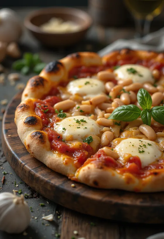 콩과 치즈를 곁들인 Pizza ai Fagioli
