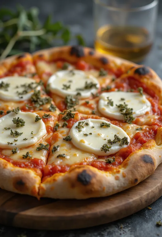 염소 치즈와 모짜렐라를 곁들인 Pizza ai Formaggi di Capra