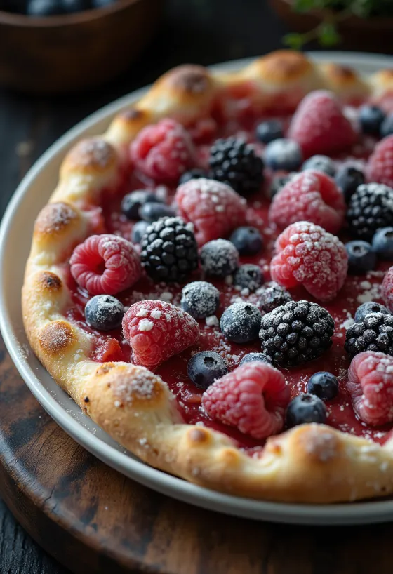신선한 베리류를 곁들인 Pizza ai Frutti di Bosco