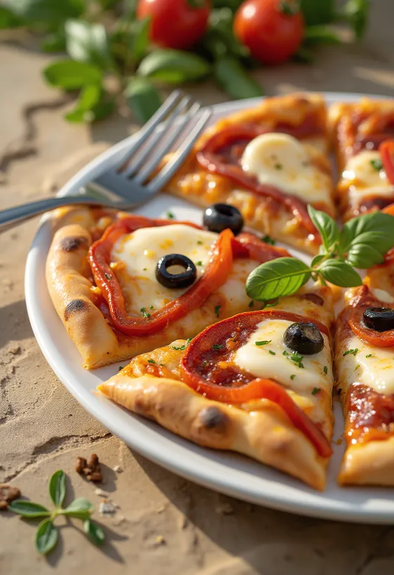 초리조와 블랙 올리브가 토핑된 Pizza Española