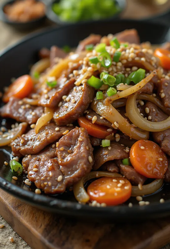 클래식 불고기, 소고기와 라임을 곁들인 상차림