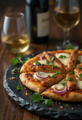 매콤한 닭고기와 적양파가 올라간 Pizza Ethiopian Style